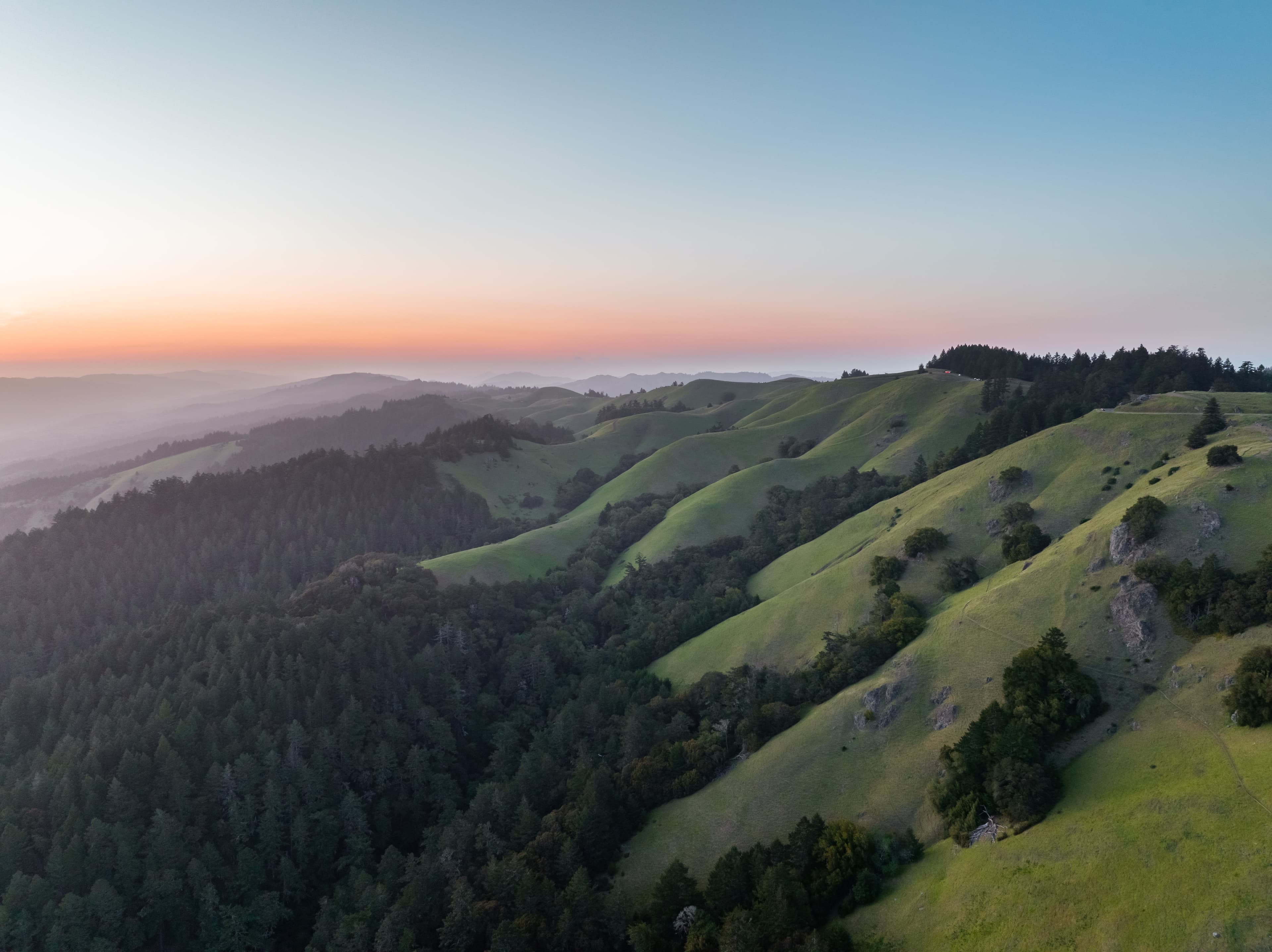 Marin County hills at sunset